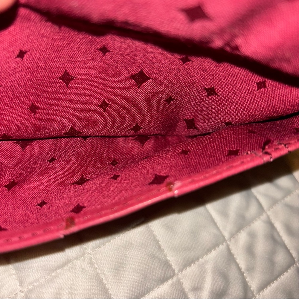 Fossil Long Live Vintage 1954 Red Lamb Hide Leather Top Zip Wallet - Picture 4 of 8